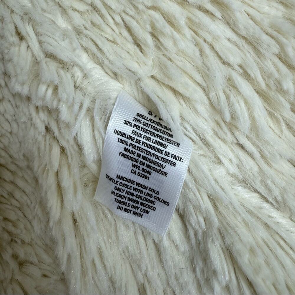 AERO Y2K Creme Hoodie Logo Sherpa Lined Full Zip Pockets Women’s Sz S - Picture 11 of 15